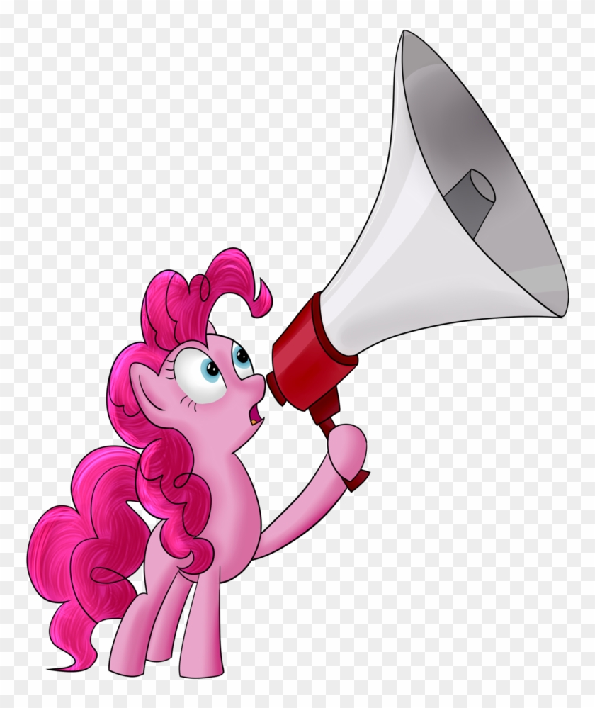 Dragonfoorm, Megaphone, Pinkie Pie, Safe, Simple Background, - Cartoon #373042