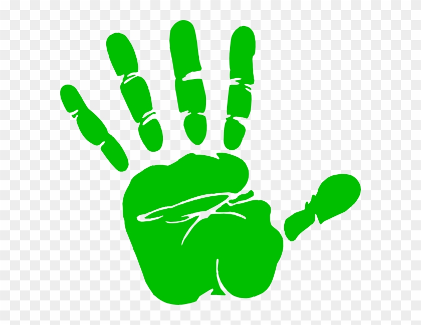 Green Hand Print - High Five Hand Png #373328