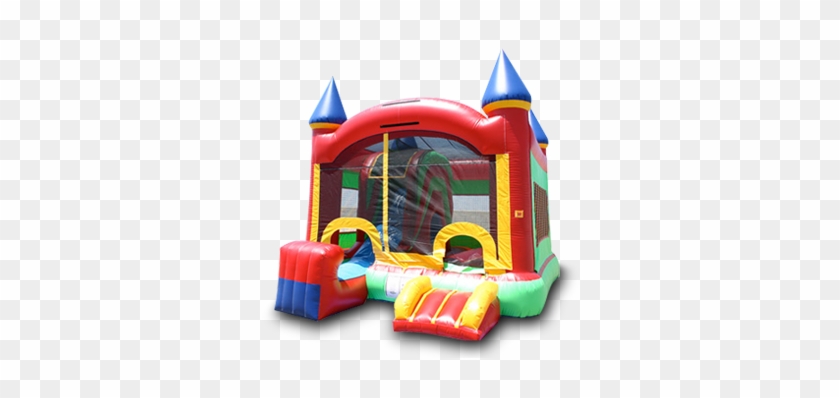 The Inflatable Castle Combo Includes A Slide, Basketball - Inflatable #373331