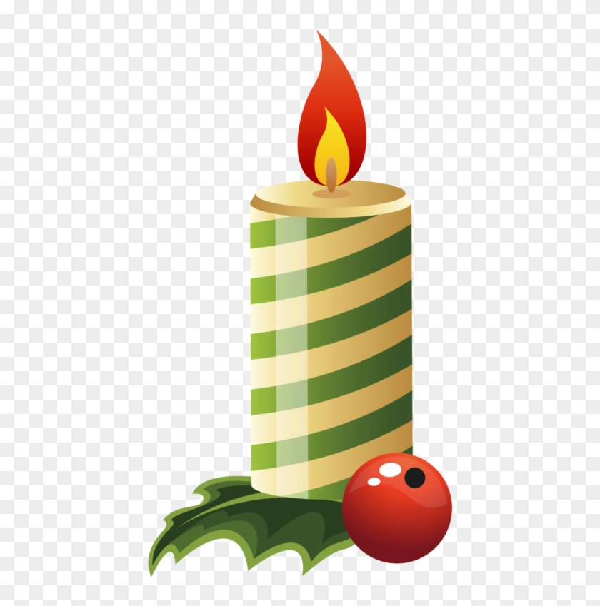 Green Christmas Candle Png Clipart Image - Green Christmas Candle Clipart #373475