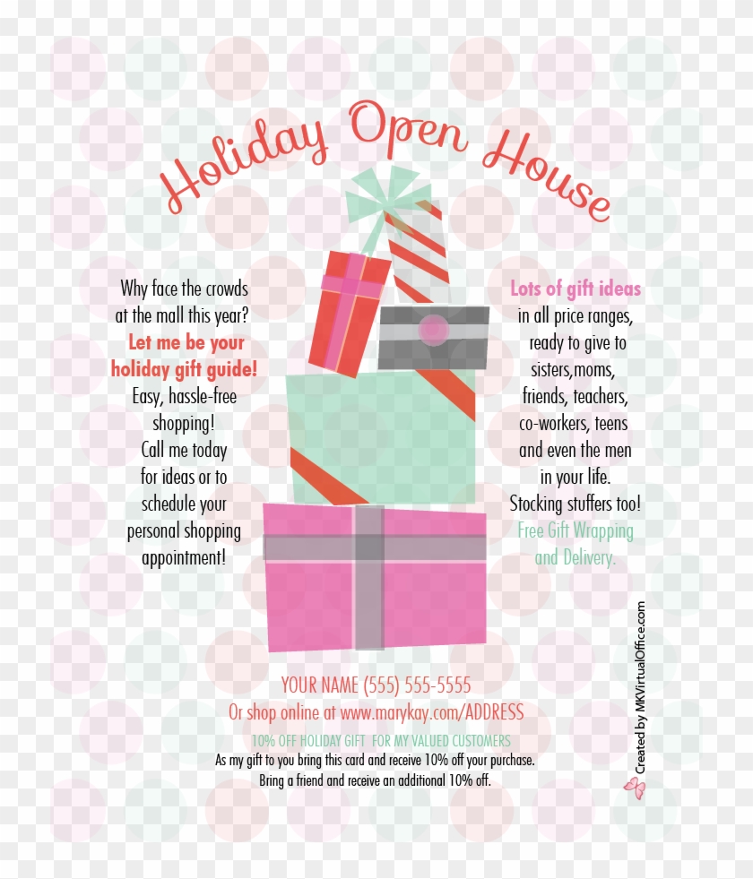 Stack Of Presents - Mary Kay Holiday Open House Flyer #373663