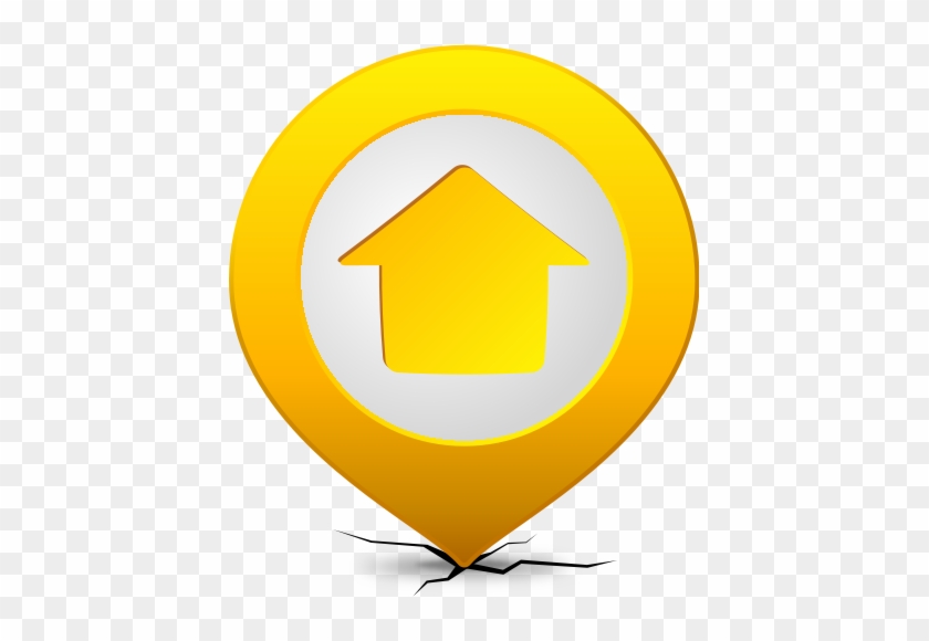 Location Map Pin Home Yellow - Traffic Sign #373989
