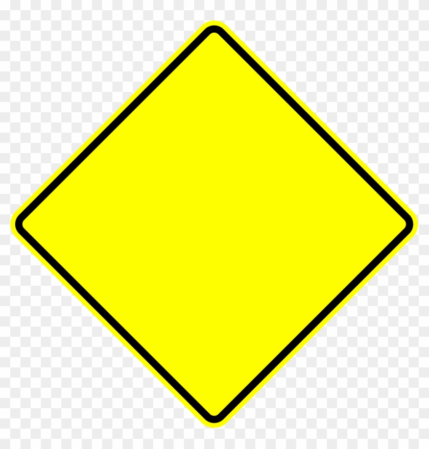 Warning Sign Transparent Pictures To Pin On Pinterest - Blank Yellow Diamond Road Sign #374010