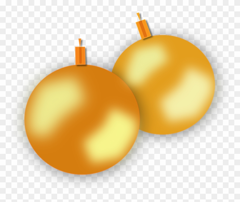 Gold, Christmas, Balls, Ornaments, Ball, Ornament - Yellow Christmas Ornaments Png #374038