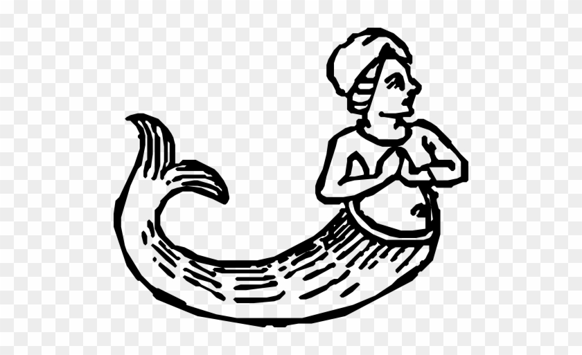 Mermaid - Mermaid Clipart Black And White Png #374046