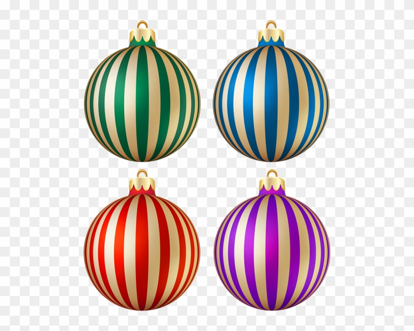 Christmas Striped Balls Transparent Png Image - Transparency #374050
