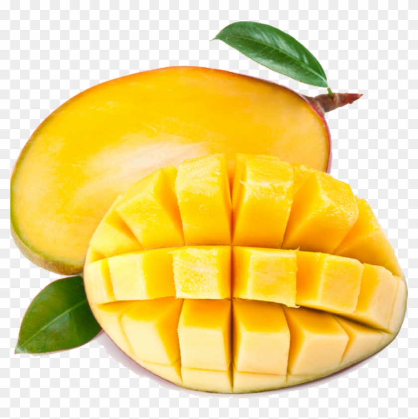 Ripe Fresh Mango With Slices And Leaves - Transparent Mango Png #374057