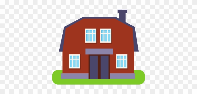 Barn Suburban House Exterior - Vector Graphics #374147