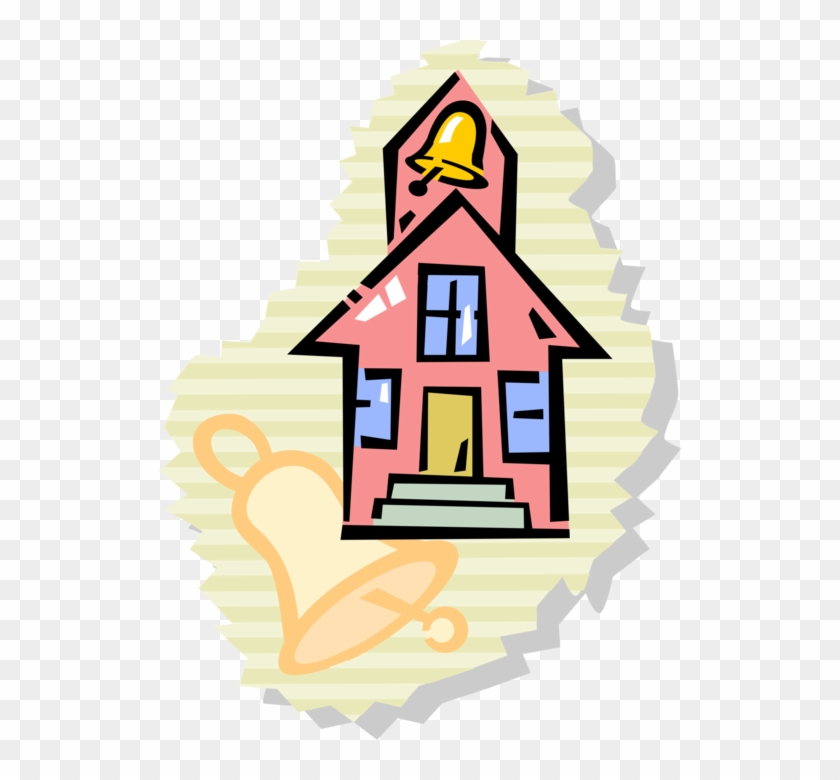 Vector Illustration Of Traditional Schoolhouse School - Vector Illustration Of Traditional Schoolhouse School #374328