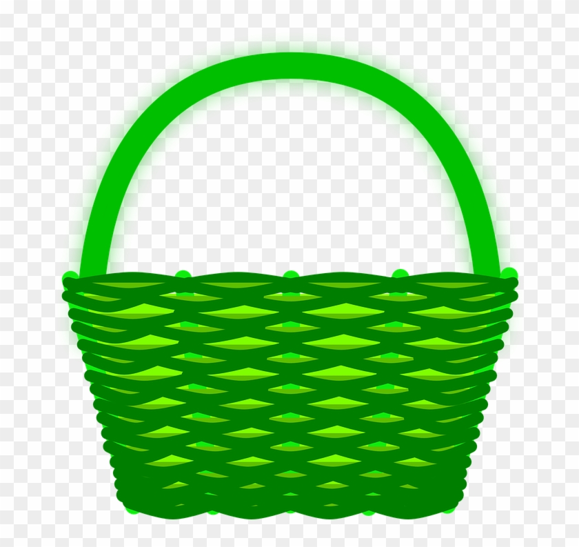 Picnic Basket Clipart Market Basket - Green Basket Clipart #374474