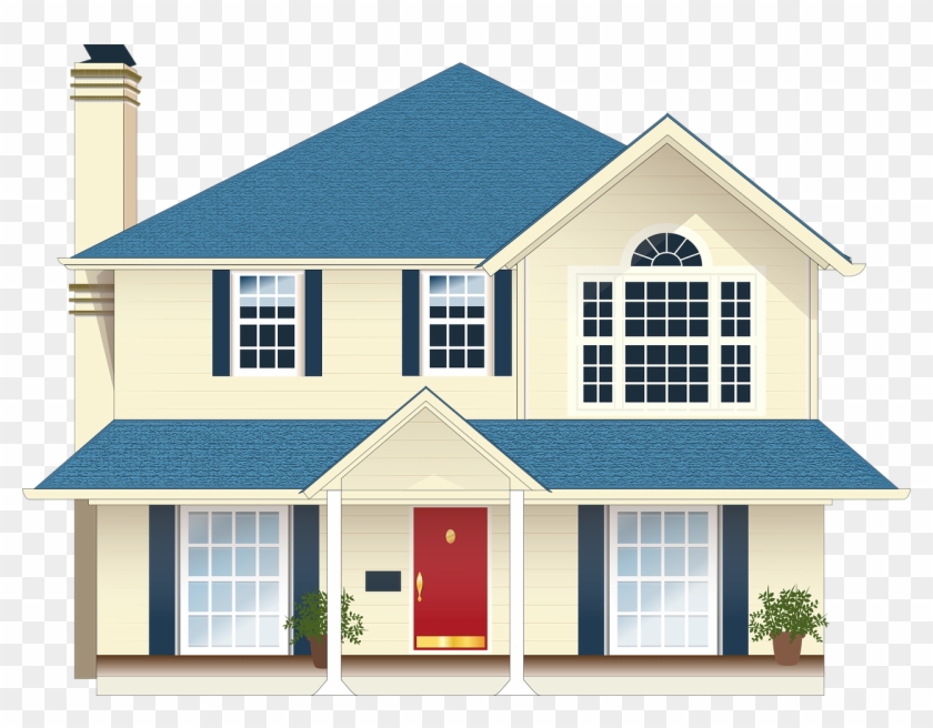 House Residence Blue House House House Hou - Cartoon House Png #374519