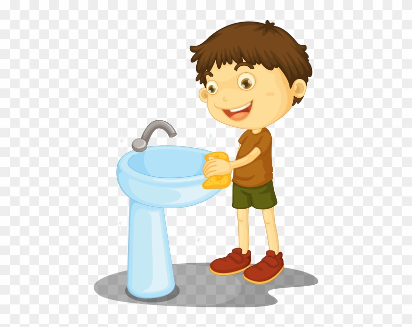 Cleaning Bathroom Toilet Child Clip Art - Cleaning Bathroom Toilet Child Clip Art #374557