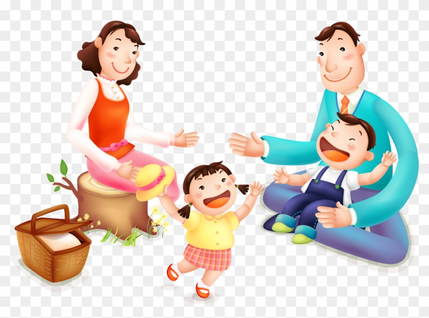 Beijing Cartoon Skewdoku Poster Illustration - Family Picnic Vector Png #374548