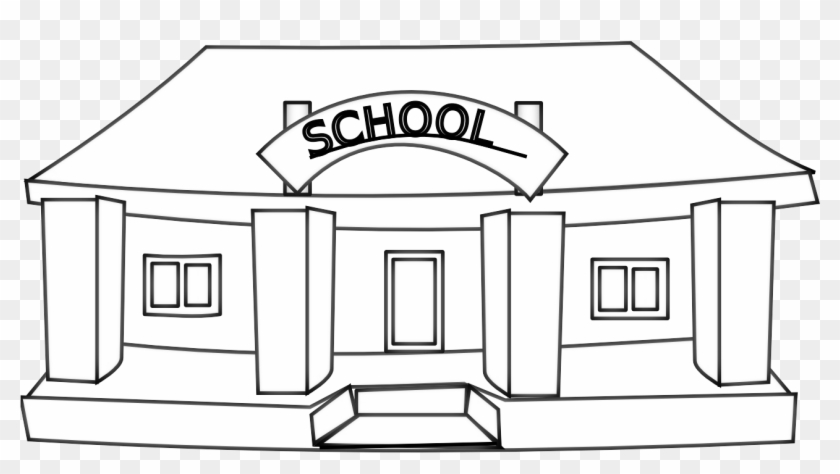 Free Black And White Clipart School - Clipart Of School Black And White #374774