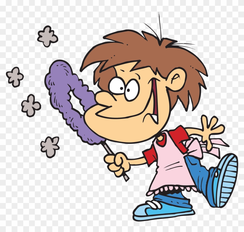 kids dusting clipart