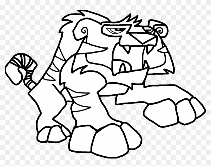 Animal Jam Tiger Clipart Black And White - Animal Jam Tiger Coloring #374827