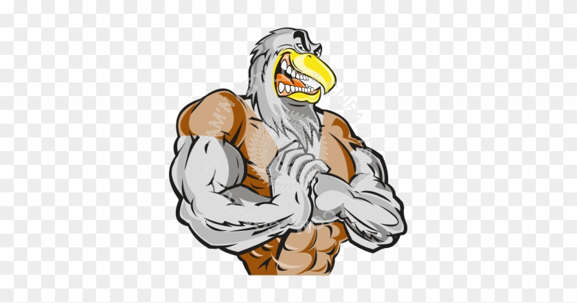 Eagle Clipart Muscle - Cartoon Eagle With Muscles #374841