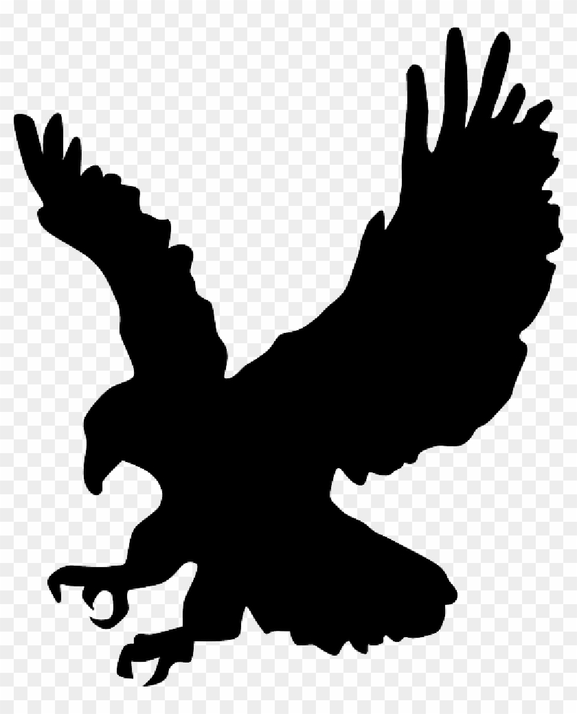 Flying Eagle Silhouette Clip Art Vector Clip Art Online - Eagle Black N White #374872