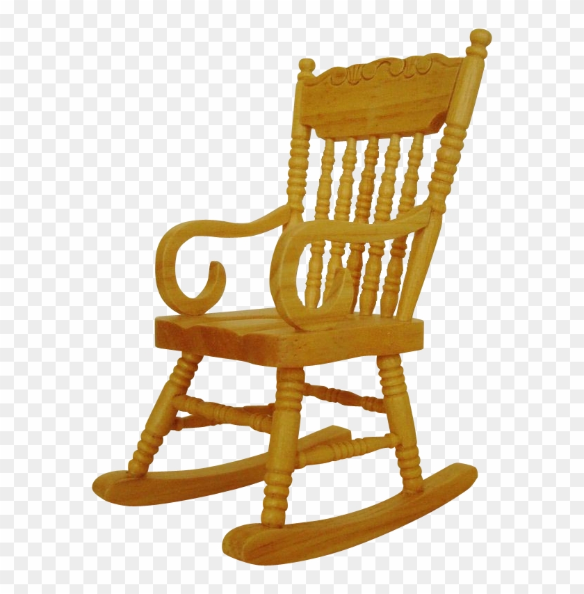 Miniature Rocking Chair Dollhouse - Wooden Doll House Chair #374909