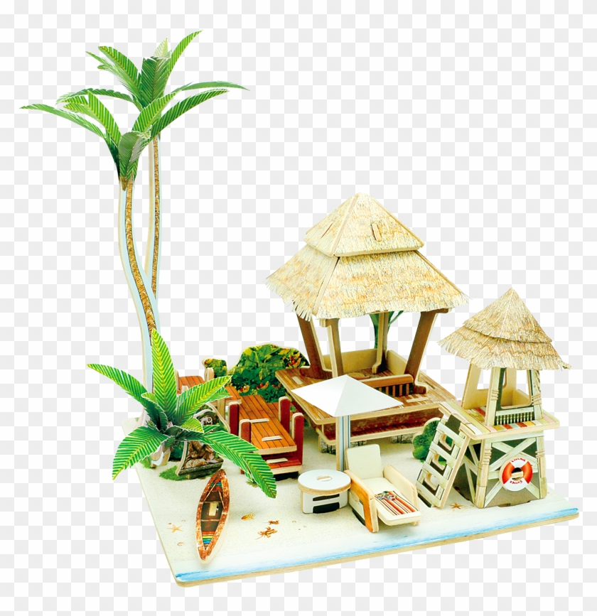 Multi Type 3d Building Jigsaw Puzzle Toy Wooden House - 3d Puzzle Toy Diy #374992