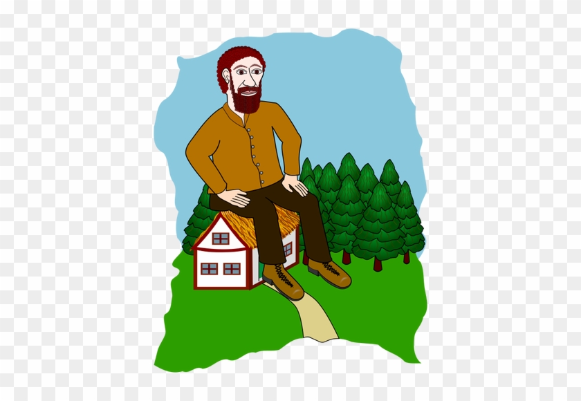 House Sitting Clipart Giant Sitting On A House Vector - Free Clipart Riese #374995