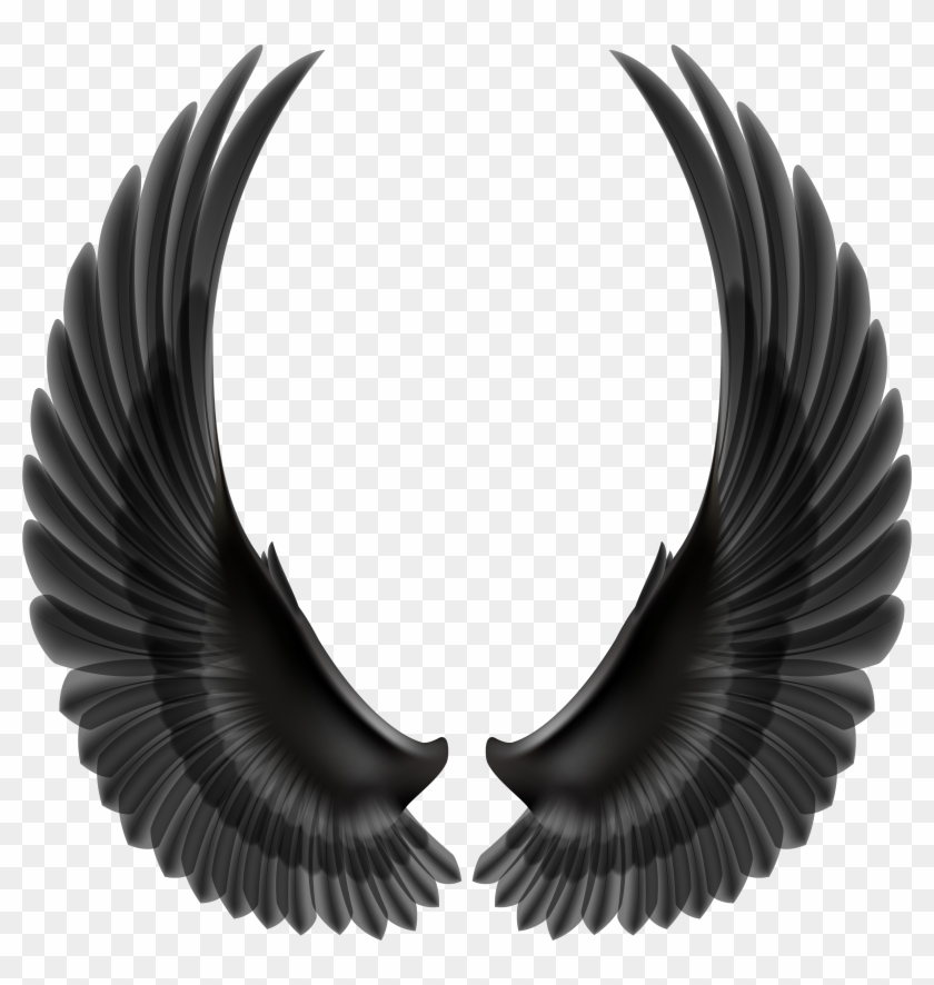 Black Wings Png Clip Art Image - Black Wings Transparent Background #375020
