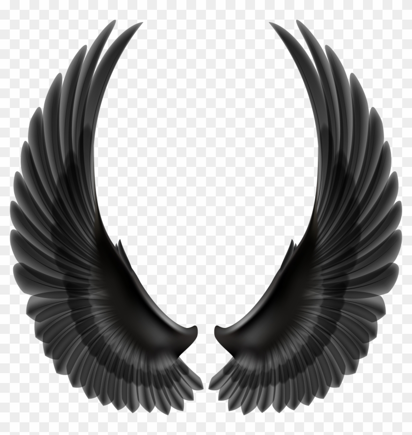 Black Wings Png Clip Art Image - Black Wings Transparent Background #375020