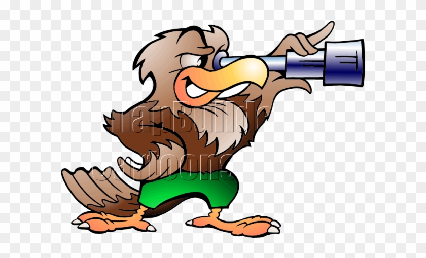 Cartoon Eagles With A Telescope #375011