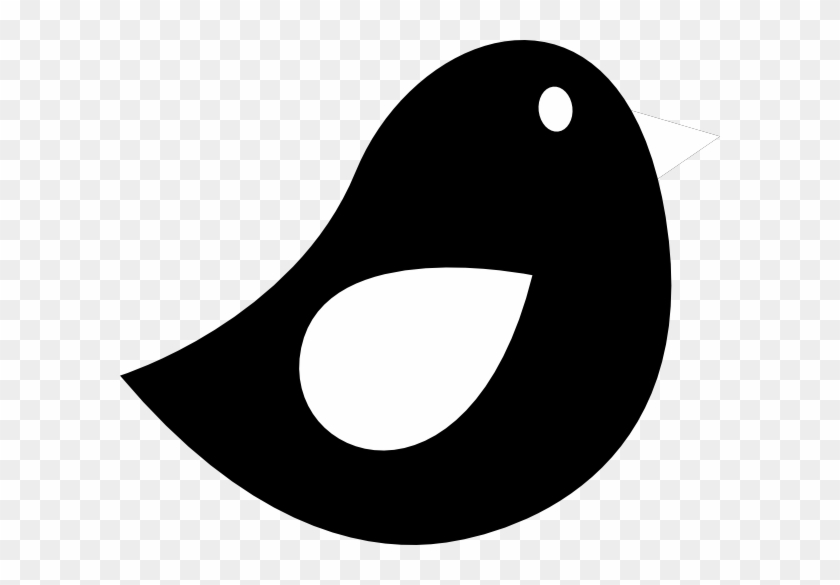 White & Black Birdie Clip Art - White #375160