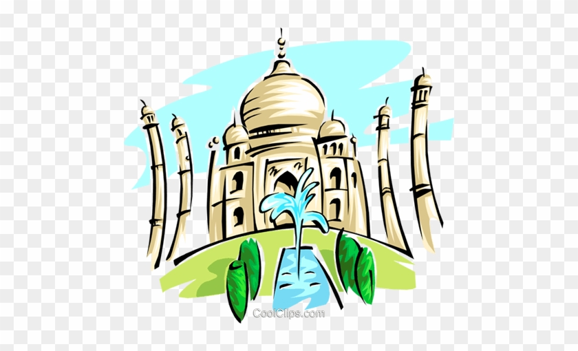 Taj Mahal Royalty Free Vector Clip Art Illustration - Taj Mahal Clip Art #375378