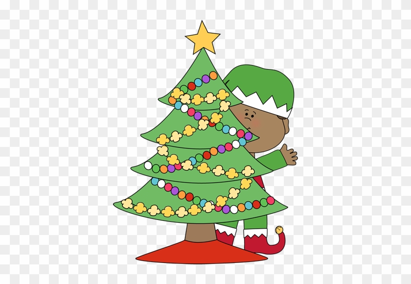 Elf Behind A Christmas Tree - Behind Cliparts #375400