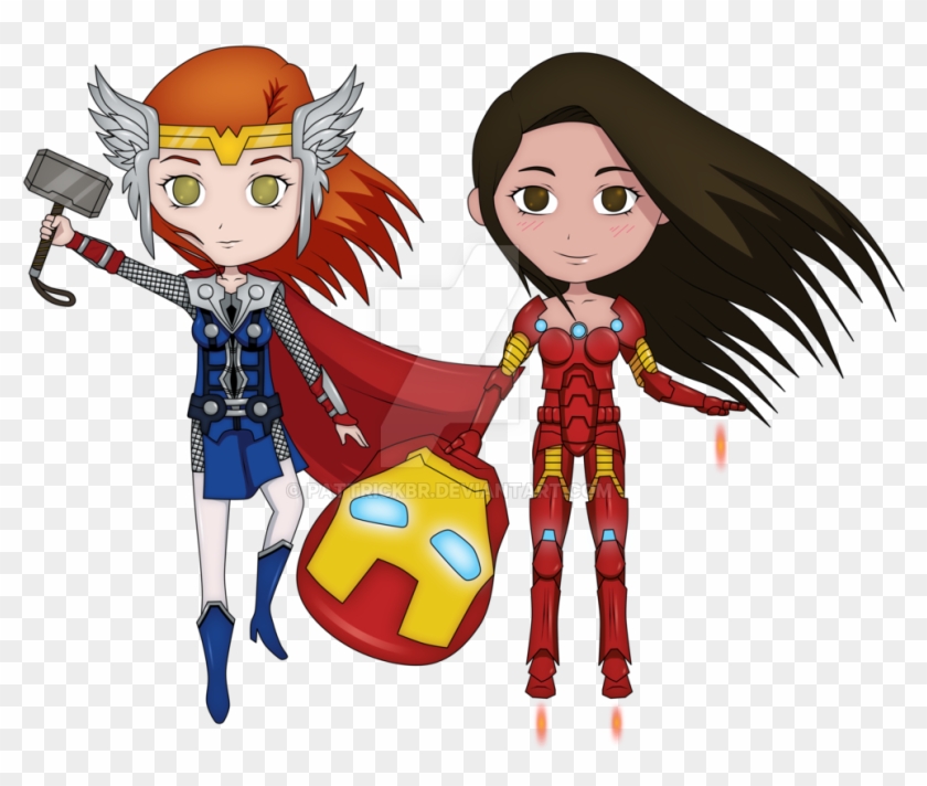 Thor Girl And Iron Woman By Pattrickbr - Cartoon #375561
