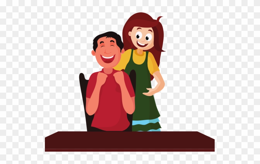 Flat Illustration Of Girl And Boy - Greeting Card #375743