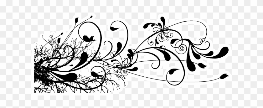 Bumper Stickers Car Tattoos Floral - Floral Swirls Design Png #375756