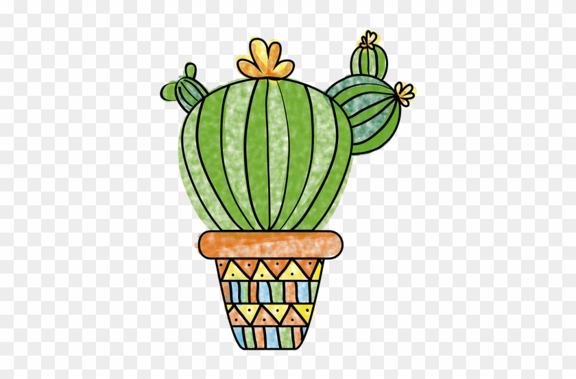 Hand Drawn Watercolor Multiple Cactus Pot Png - Cactus Png #375865