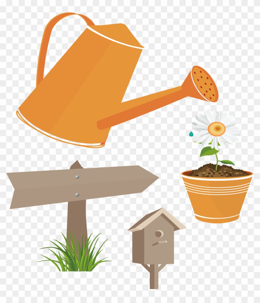 Garden Watering Can Clip Art - Garden Watering Can Clip Art #375989