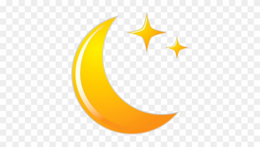 Moon And Stars Icon - Crescent Moon And Star Png #375992
