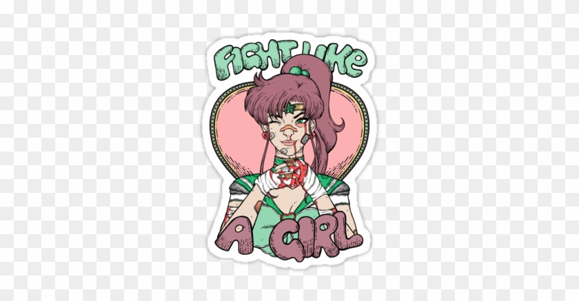 "sailor Moon- Fight Like A Girl " Stickers By Seignemartin - Fight Like A Girl Sailor Moon #376046