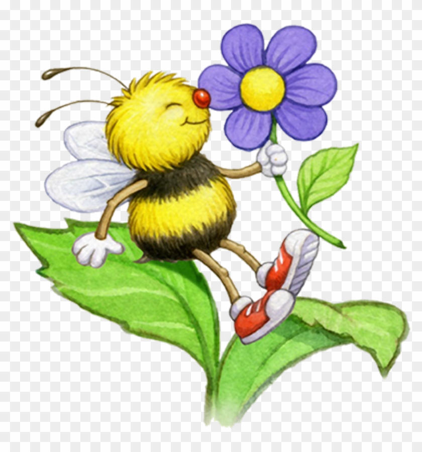 Bee Smelling A Flower - Шмель На Цветке Рисунок #376161