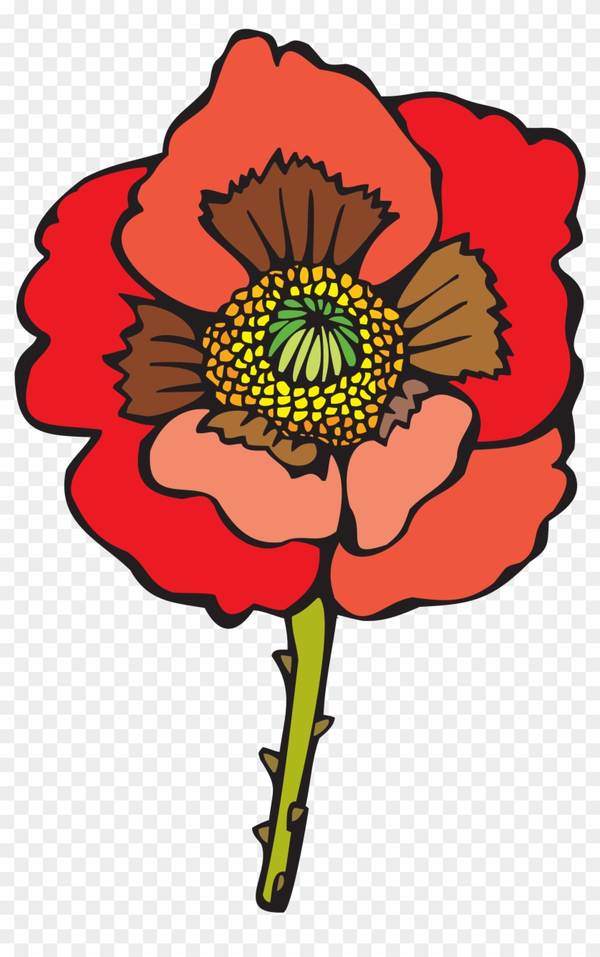 Flower Common Poppy Clip Art - Flower Common Poppy Clip Art #376291