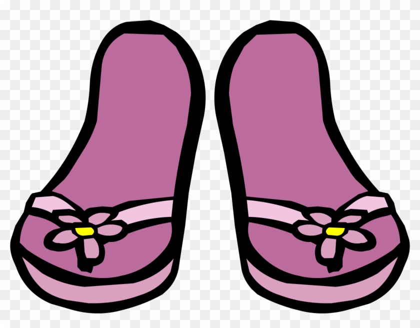 Pink Flower Sandals Icon - Club Penguin Sandals #376264