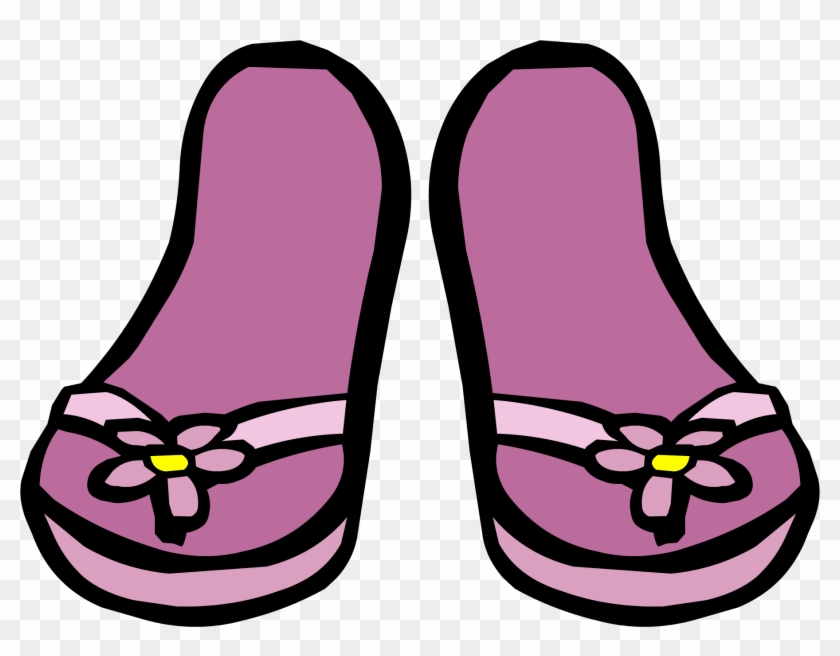 Pink Flower Sandals Icon - Club Penguin Sandals #376264