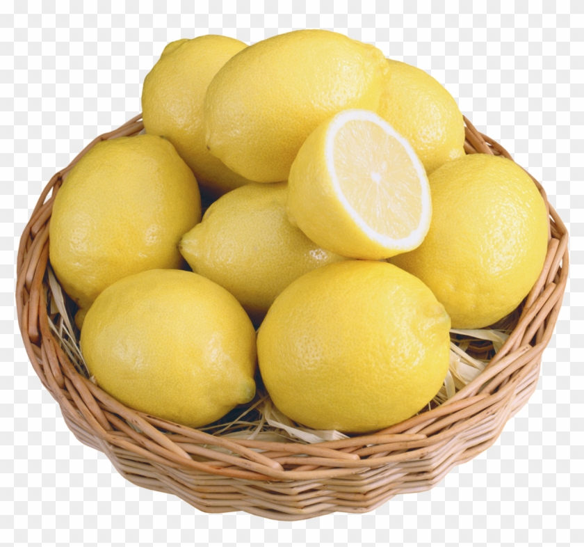 Lemons In Wicker Bowl Png Clipart - Basket Of Lemons Clipart #376351