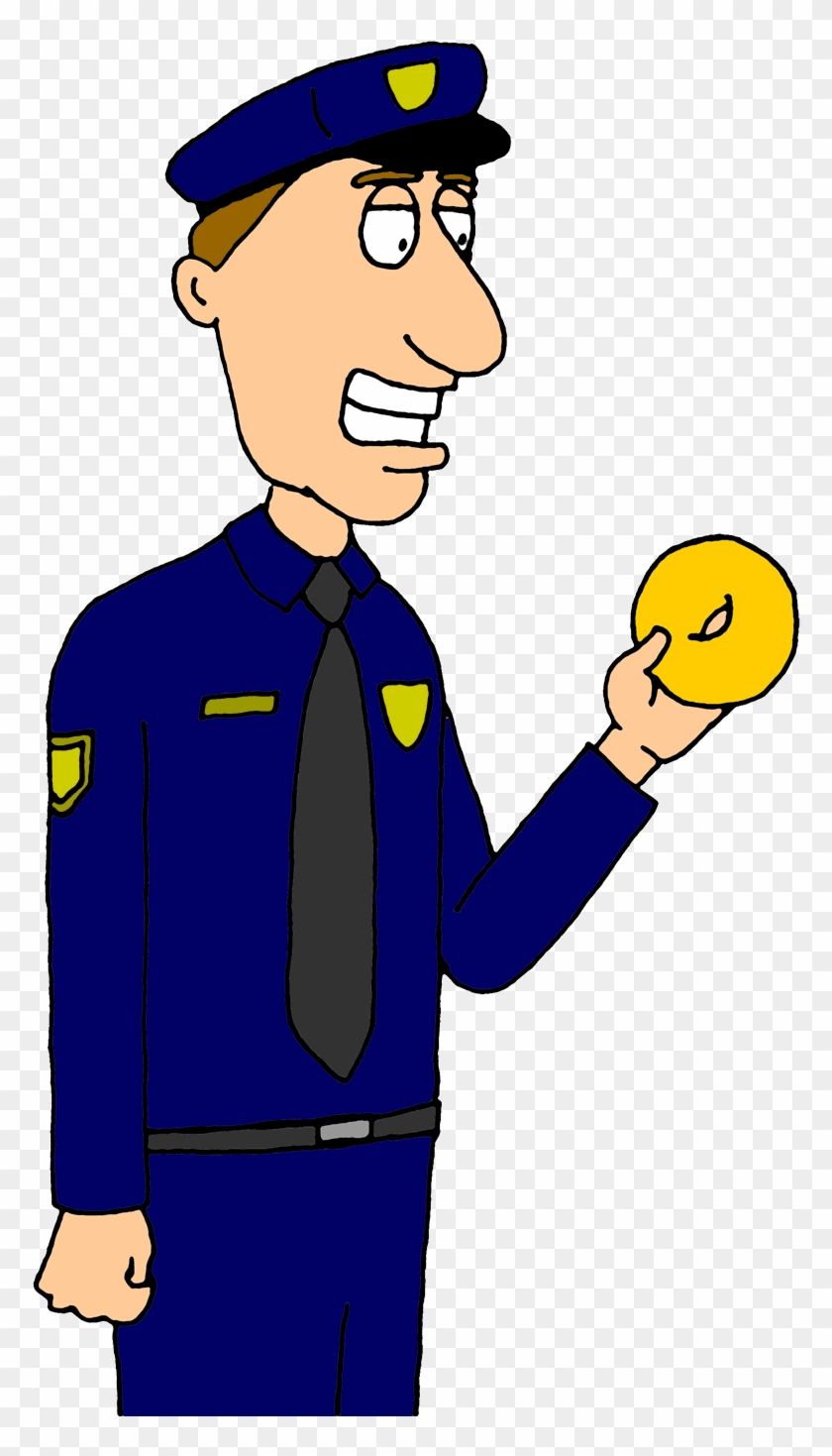 Police Officer Clip Art 3 Image - Man Eating Donut Png #376410