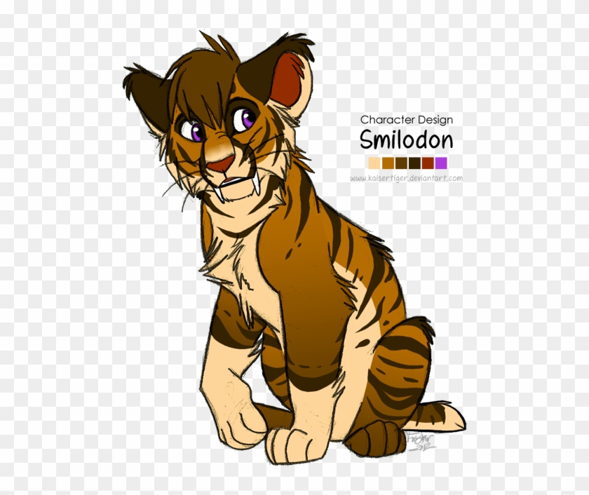 Cute Baby Tiger Clipart Character Desig - Anime Smilodon Cub #376499