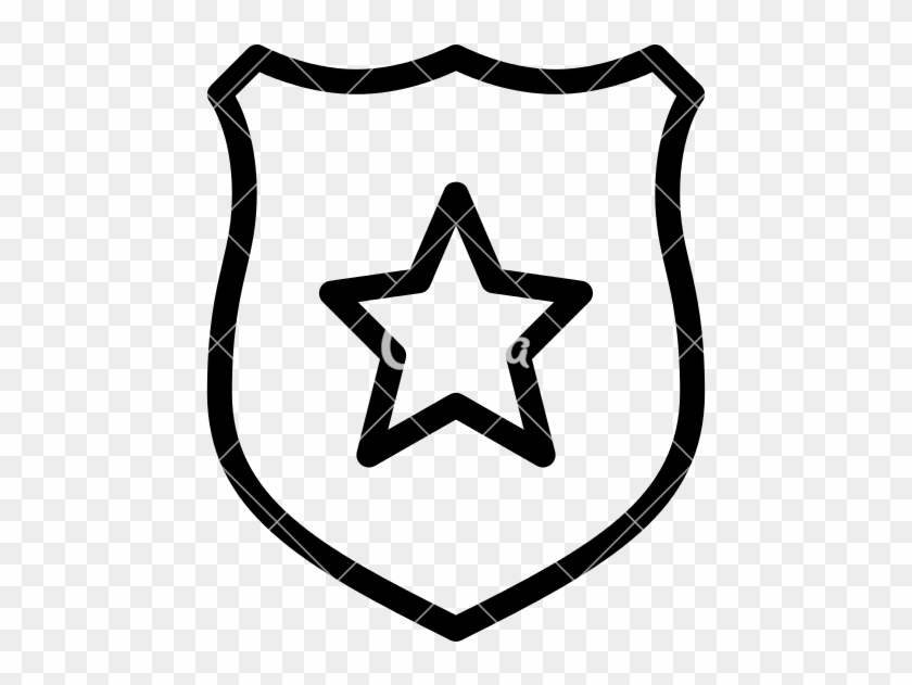 Police Badge Outline - Police Badge Icon Png #376555