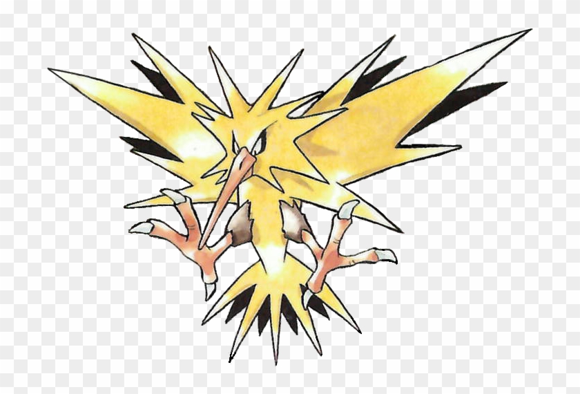 Zapdos Pokemon Red And Green Official Art - Zapdos Original Art #376645