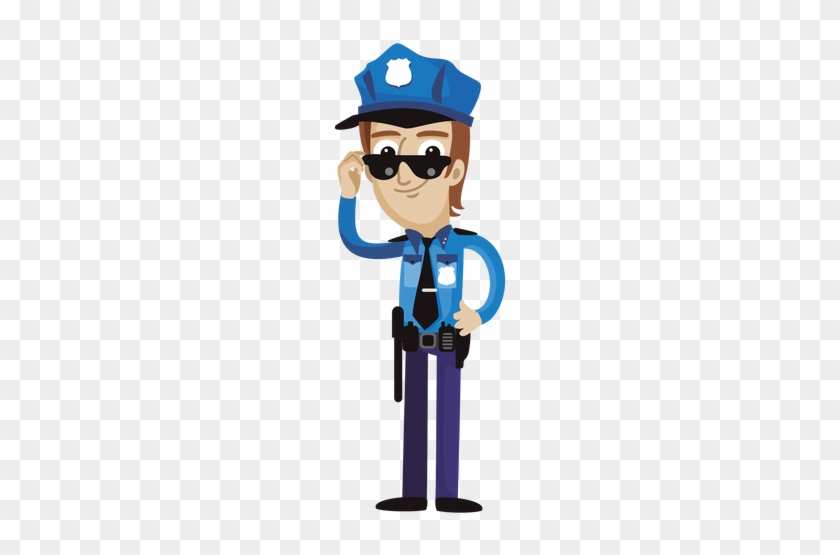 Male Police Officer Saluting Vector Cartoon Clipart - Transparent Background Police Clipart #376661