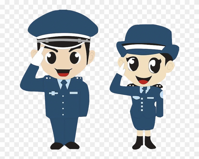 China Police Officer Cartoon - Police Officer Female And Male Cartotoon #376686