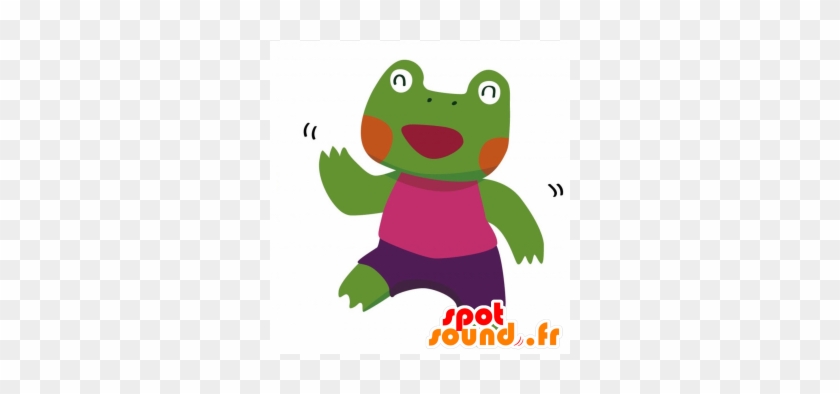 New Green Frog Mascot With A Colorful Outfit - Kotomi-chan New Spotsound Masot Yuru-chara Brown And #376702